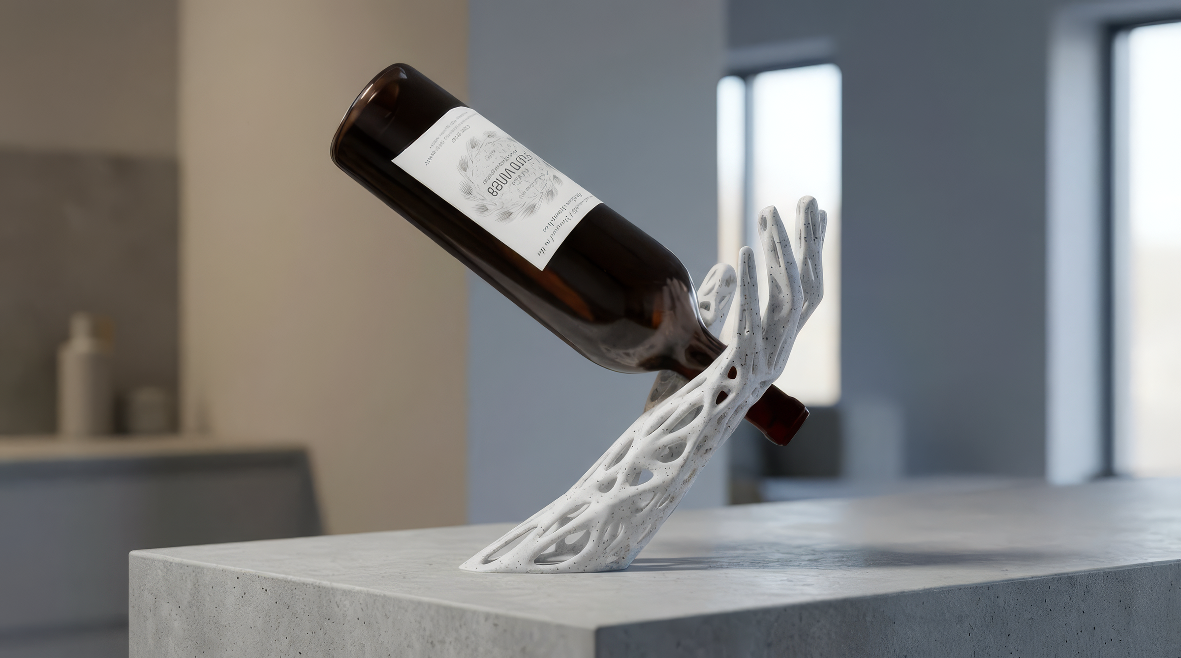 AERO – Skulpturaler Weinflaschenhalter