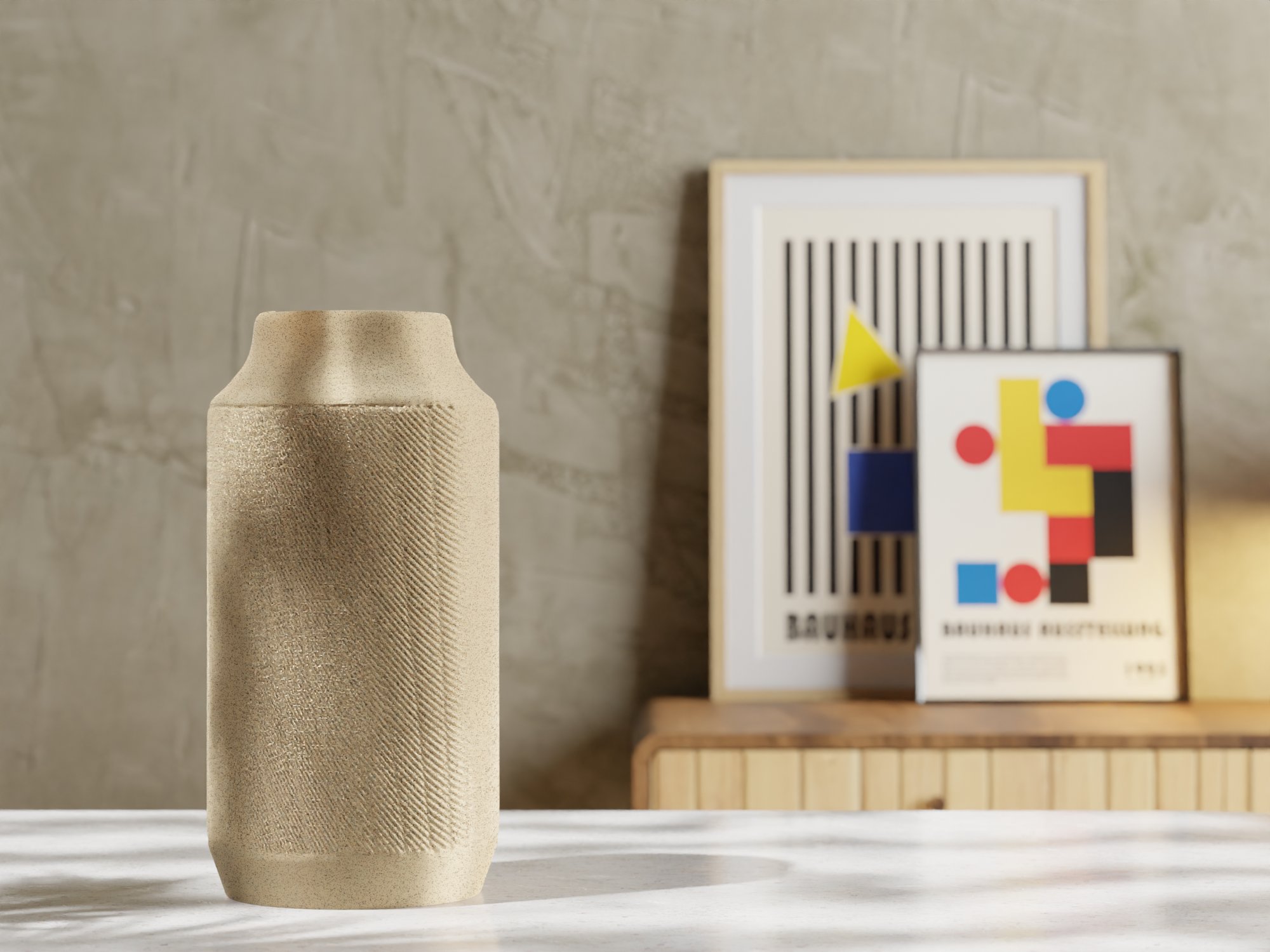 SORA – Designer Vase mit geriffelter Reliefstruktur